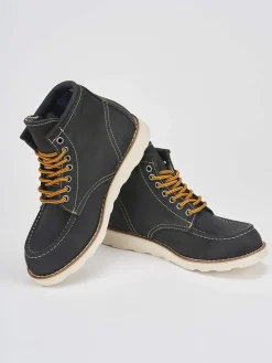 Anfibi tacco 1cm nabuk nero