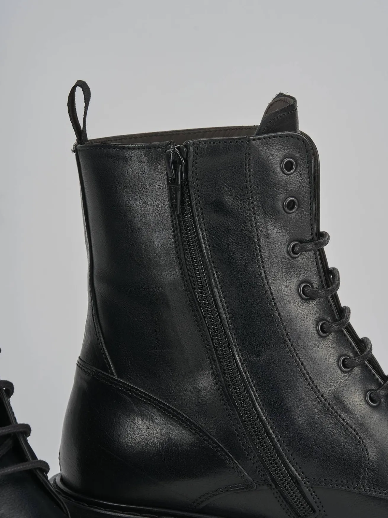 Anfibi tacco 5cm pelle nero