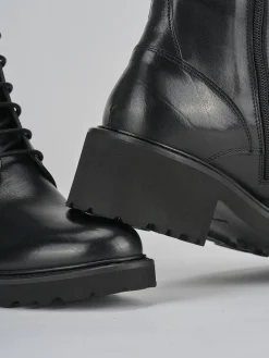 Anfibi tacco 5cm pelle nero