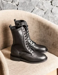 Anfibi tacco 3cm pelle nero