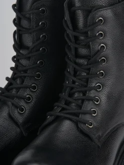 Anfibi tacco 1cm pelle nero