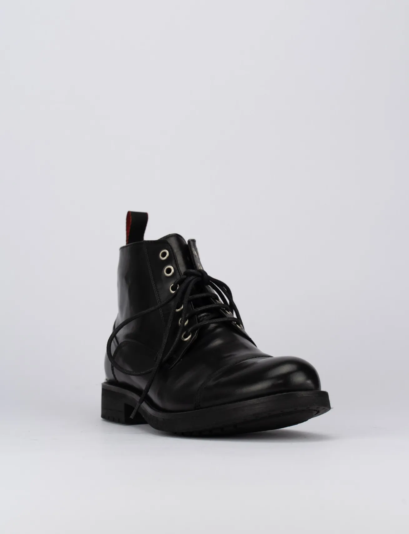 Anfibi tacco 1cm pelle nero