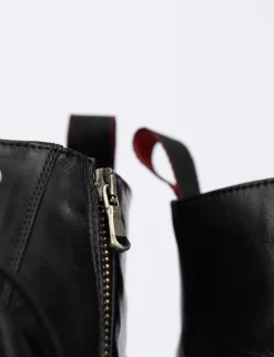 Anfibi tacco 1cm pelle nero