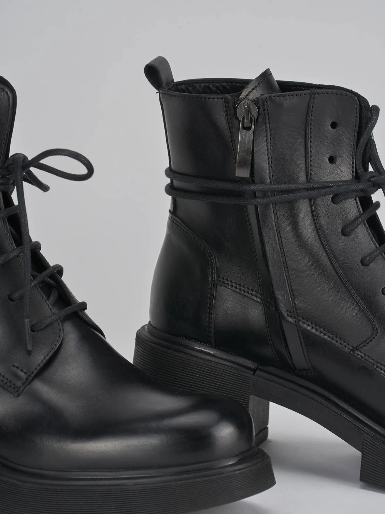 Anfibi tacco 6cm pelle nero