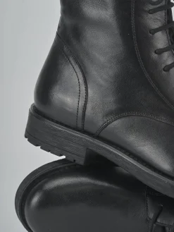 Anfibi tacco 1cm pelle nero