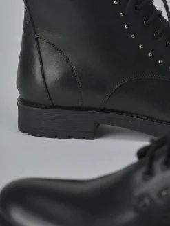 Anfibi tacco 1cm pelle nero