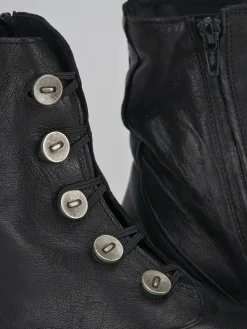 Anfibi tacco 3cm pelle nero