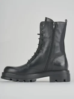 Anfibi tacco 3cm pelle nero