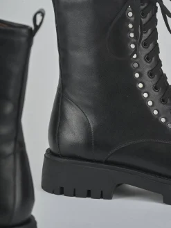 Anfibi tacco 2cm pelle nero