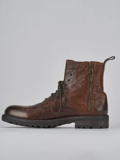 Anfibio tacco 1 cm marrone pelle