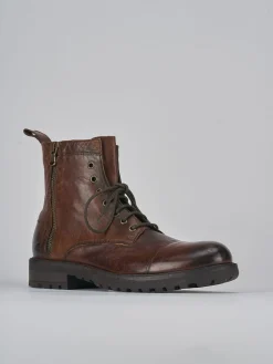 Anfibio tacco 1 cm marrone pelle