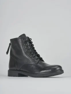 Anfibio tacco 2 cm nero pelle