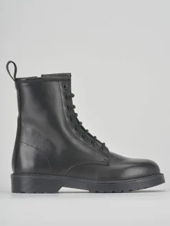 Anfibio tacco 2 cm nero pelle