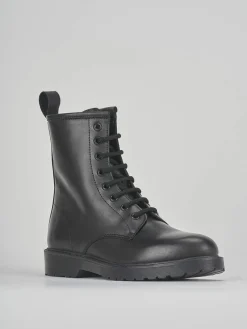 Anfibio tacco 2 cm nero pelle