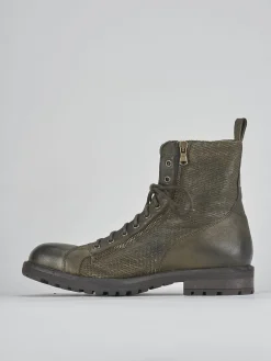 Anfibio tacco 1 cm verde pelle