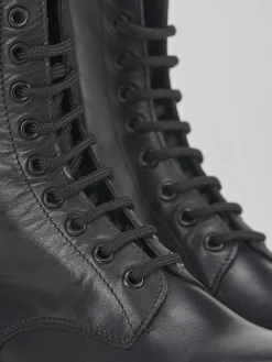 Anfibio tacco 2cm nero pelle