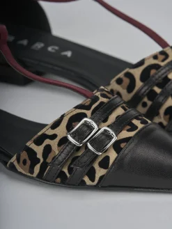 Ballerina tacco 1 cm nero pelle