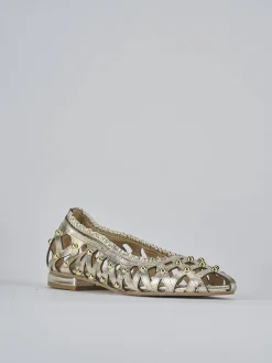 Ballerina tacco 2 cm oro laminato