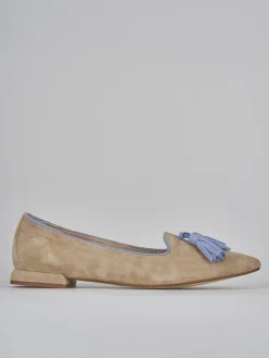 Ballerine tacco 1cm camoscio marrone