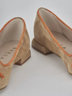 Ballerine tacco 1cm camoscio marrone