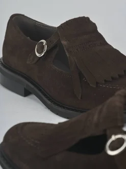 Ballerine tacco 1cm camoscio testa