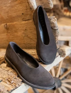 Ballerine tacco 1cm camoscio testa