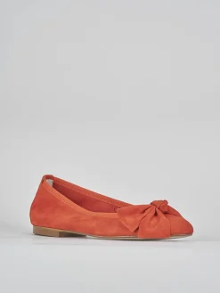 Ballerine tacco 1cm camoscio rosso