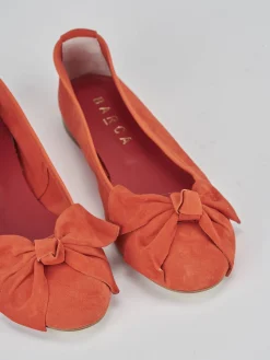 Ballerine tacco 1cm camoscio rosso