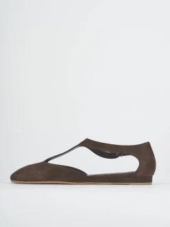 Ballerine tacco 1cm camoscio testa