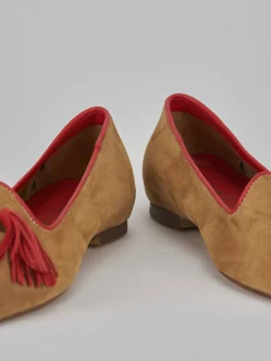 Ballerine tacco 1cm camoscio marrone