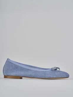 Ballerine tacco 1cm camoscio jeans