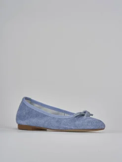 Ballerine tacco 1cm camoscio jeans