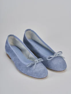 Ballerine tacco 1cm camoscio jeans