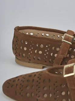 Ballerine tacco 1cm camoscio beige