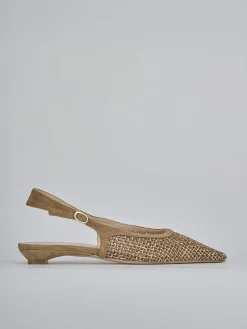 Ballerine tacco 2cm camoscio beige