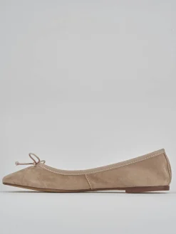 Ballerine tacco 1cm camoscio beige