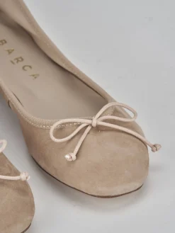 Ballerine tacco 1cm camoscio beige