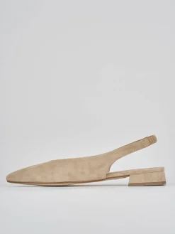 Ballerine tacco 1cm camoscio marrone