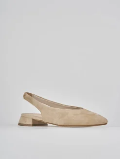 Ballerine tacco 1cm camoscio marrone