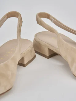 Ballerine tacco 1cm camoscio marrone