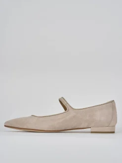 Ballerine tacco 1cm camoscio rosa