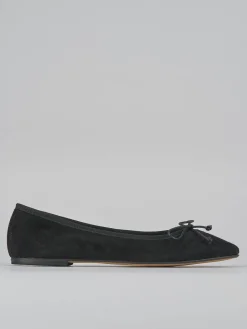 Ballerine tacco 1cm camoscio nero