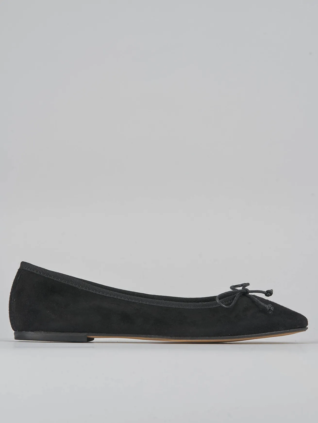 Ballerine tacco 1cm camoscio nero