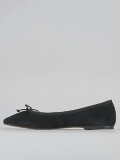 Ballerine tacco 1cm camoscio nero