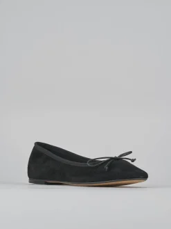 Ballerine tacco 1cm camoscio nero