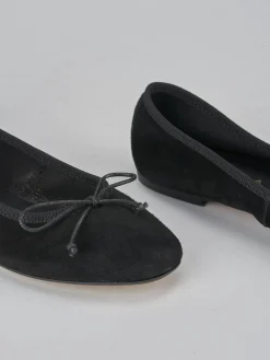Ballerine tacco 1cm camoscio nero