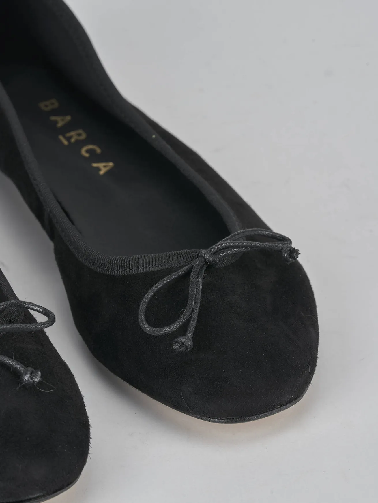Ballerine tacco 1cm camoscio nero