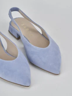 Ballerine tacco 1cm camoscio jeans