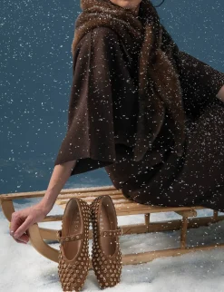 Ballerine tacco 1cm camoscio marrone