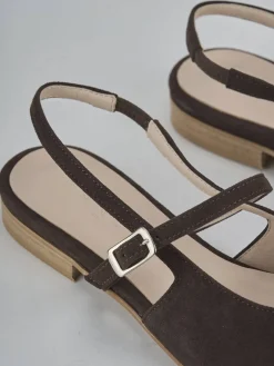 Ballerine tacco 1cm camoscio testa